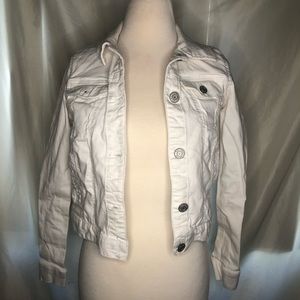 Mudd Metal Button White Denim Jacket